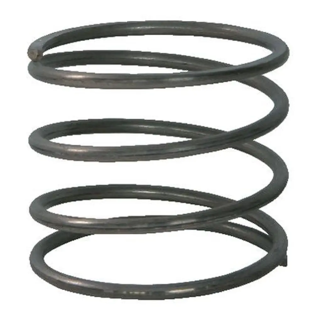 Feder einer SYR Vorrichtung, spiralförmig geformt, aus Metall gefertigt, zur Verwendung in technischen Anwendungen für flexibel konstruierte Systeme.
